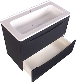 Style Line Мебель для ванной Бергамо Мини 70 подвесная черная Люкс антискрейтч Plus – фотография-4